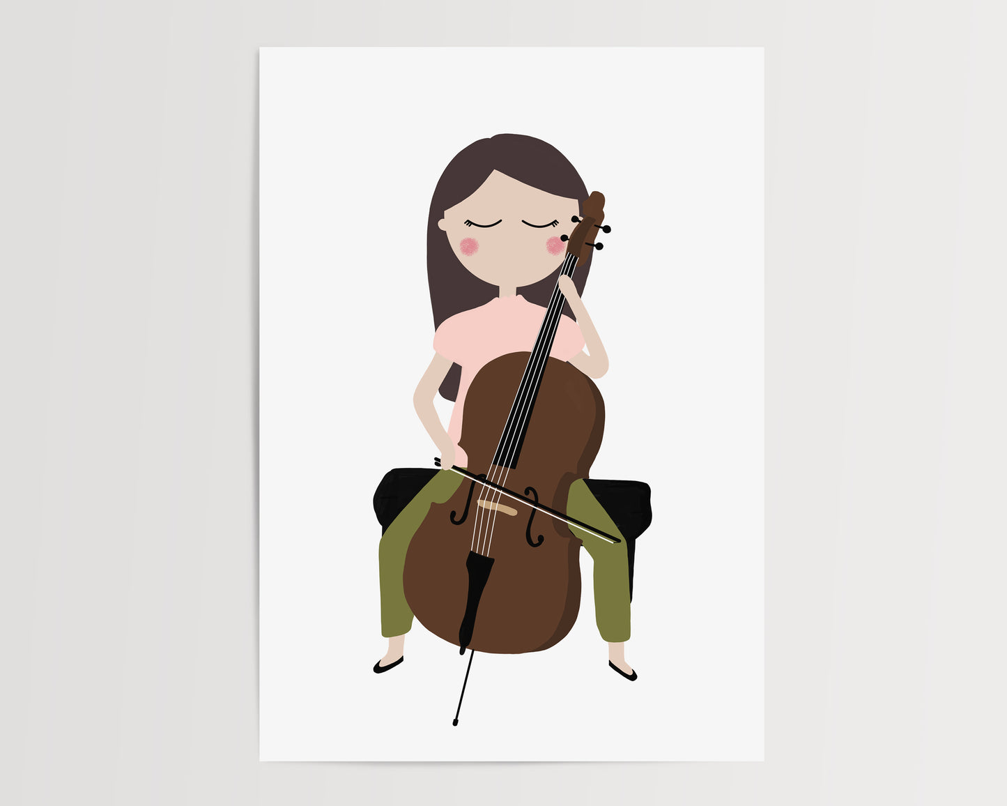 Cello Music Art Print by Jollie Bluebear