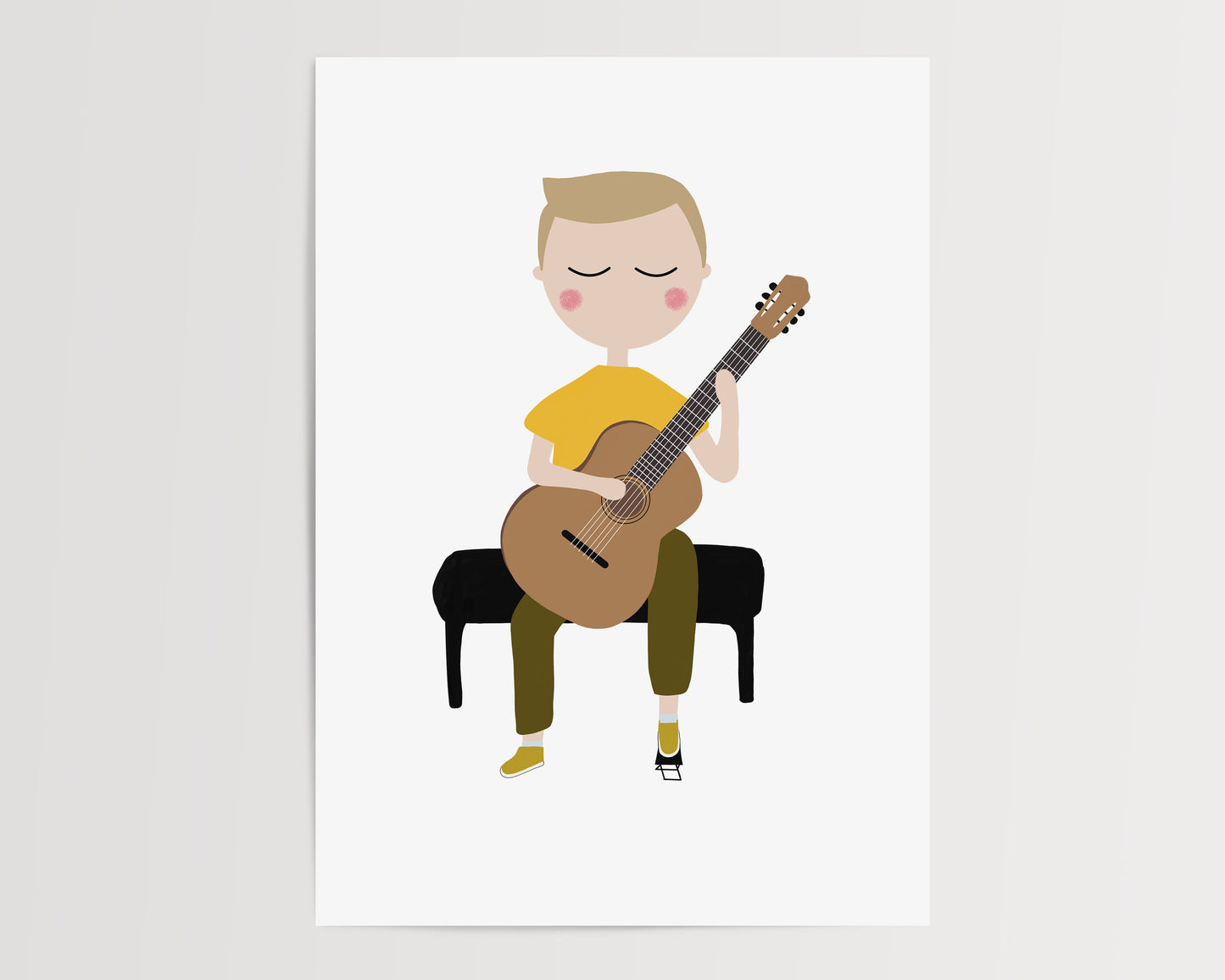 Guitar Music Poster by Jollie Bluebear