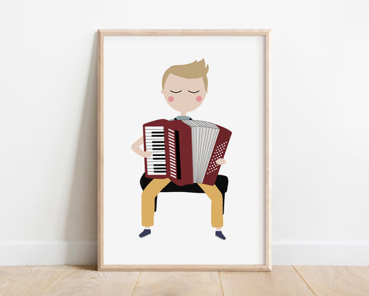 Accordion Player Illustration by Jollie Bluebear