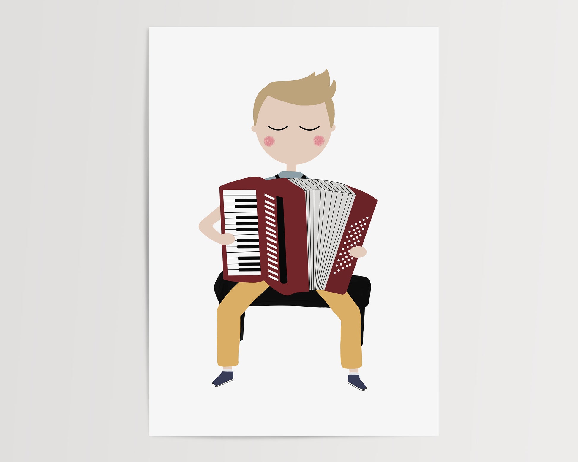 Accordion Player Poster by Jollie Bluebear