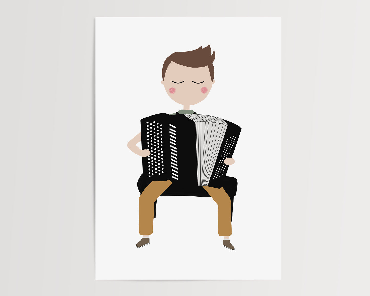 Accordion Player Illustration by Jollie Bluebear