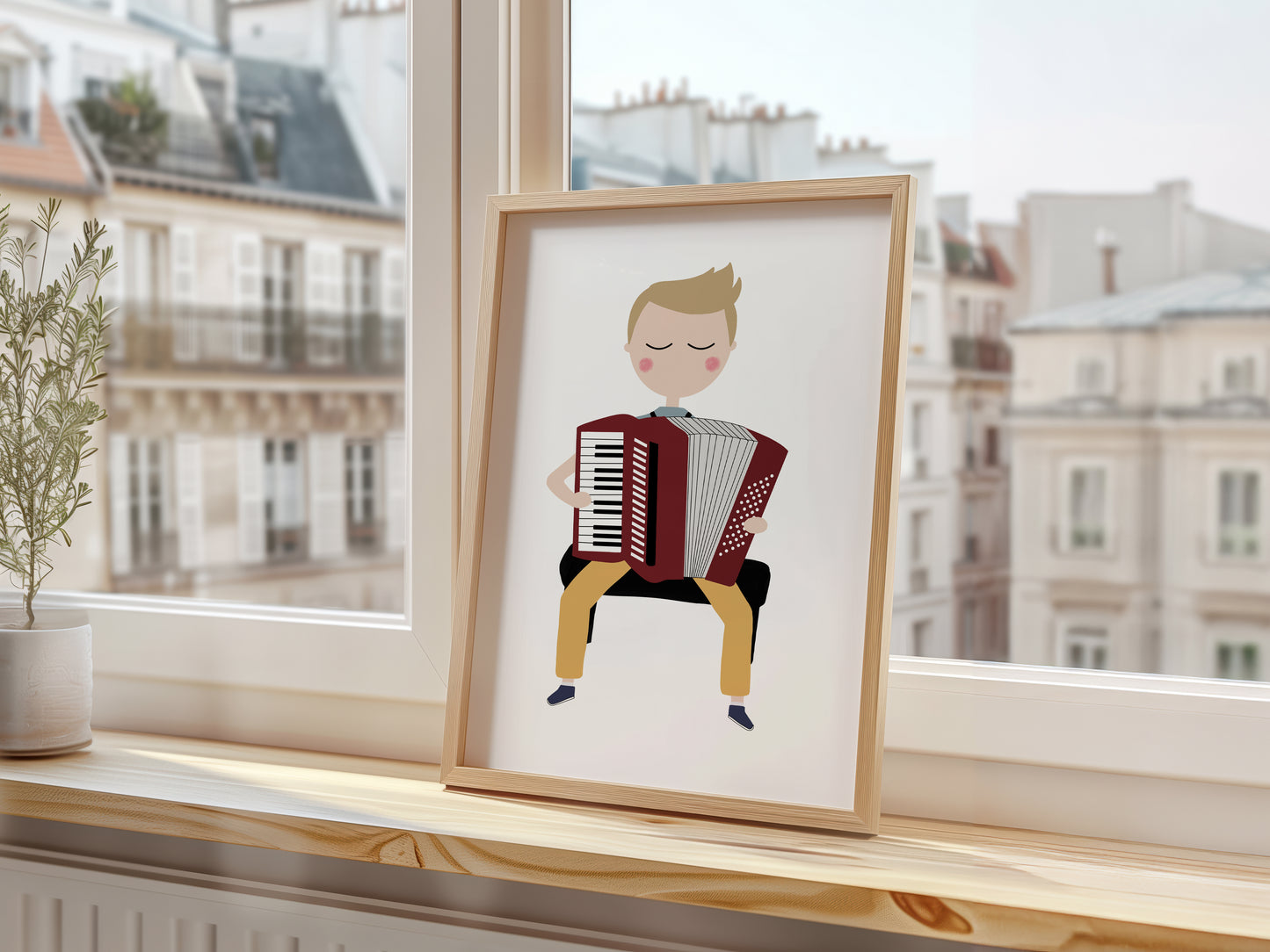 Piano Accordion Player Boy Art Print