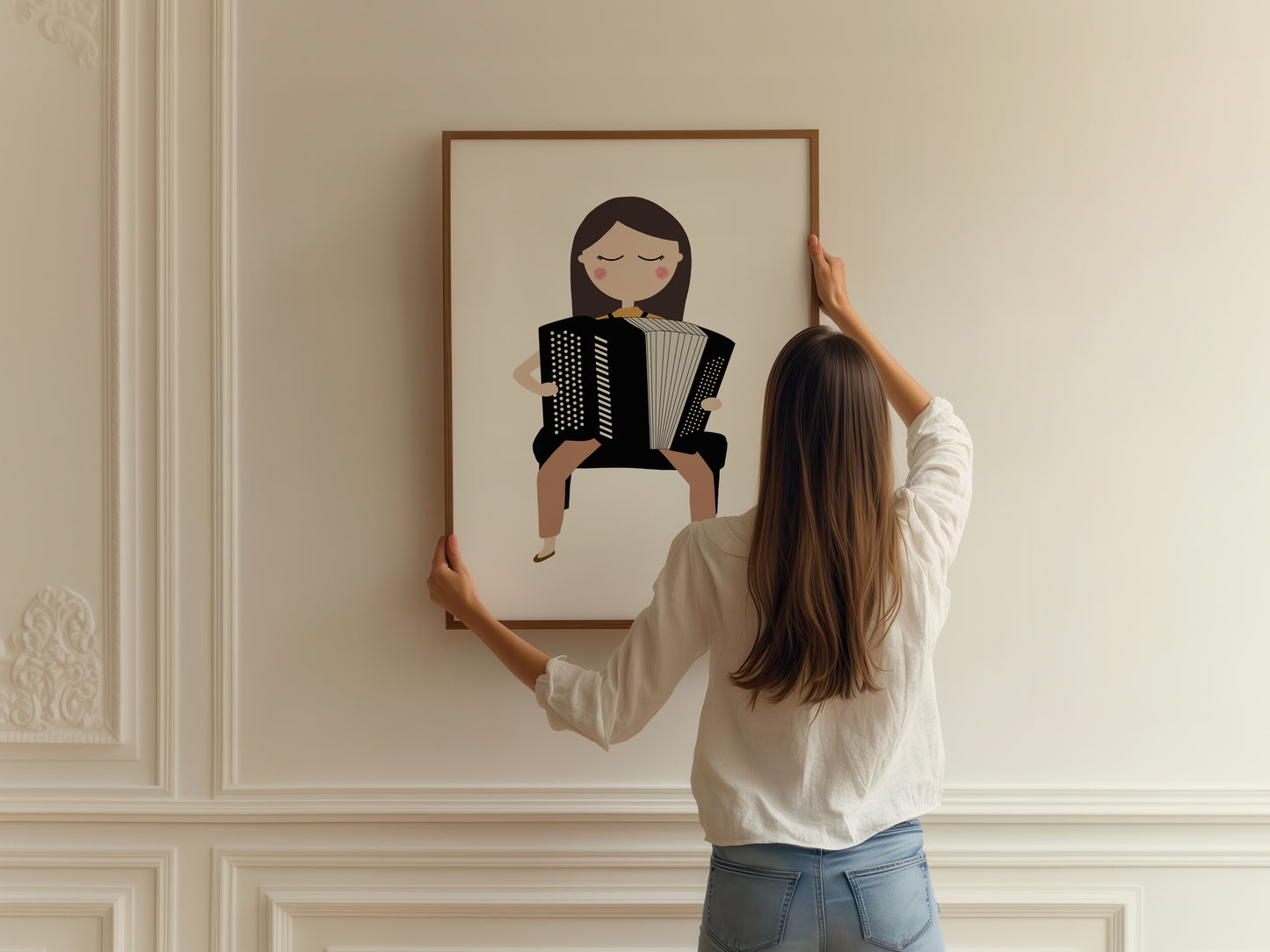 Accordion Player Girl Art Print