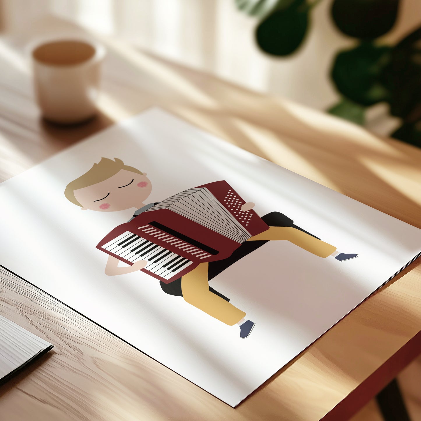 Piano Accordion Player Boy Art Print