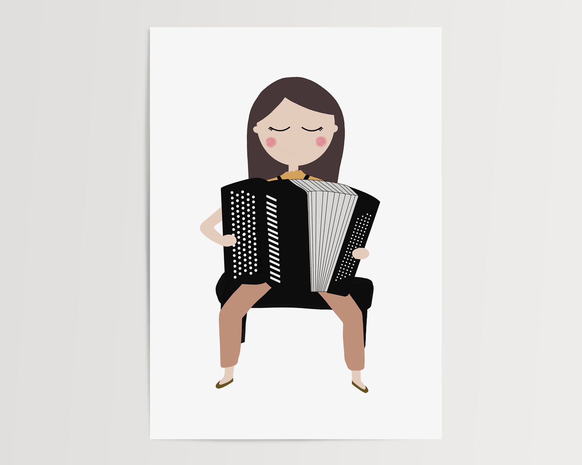 Accordion Player Illustration by Jollie Bluebear