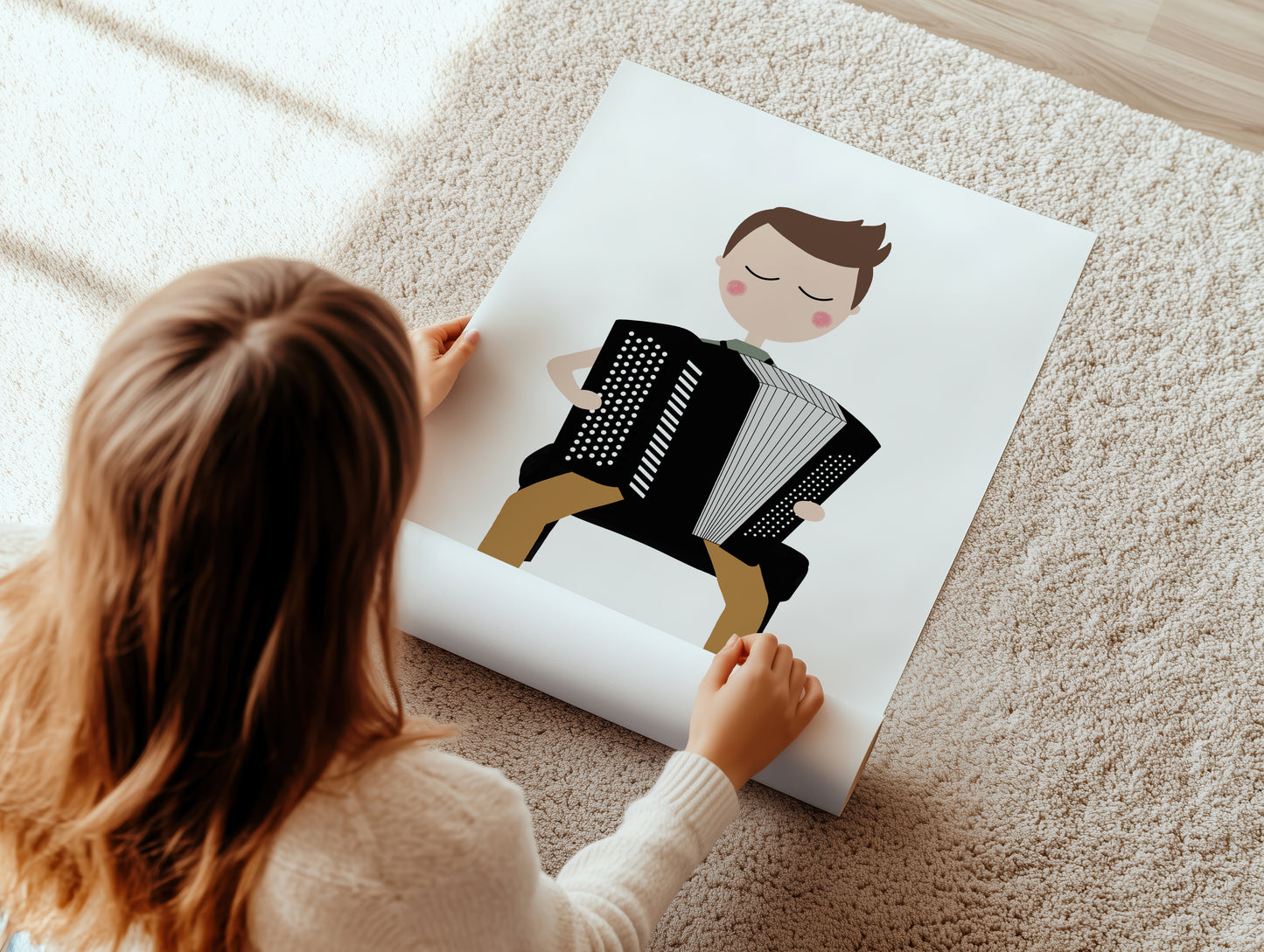 Accordion Player Boy Art Print