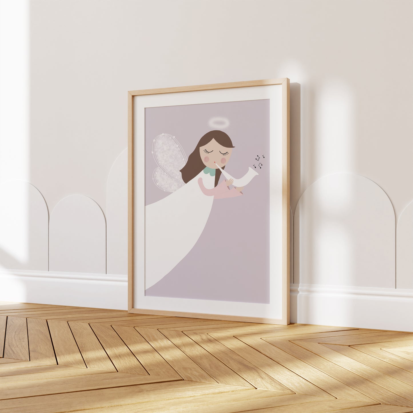 Christmas Angel Illustration for kids room by Jollie Bluebear