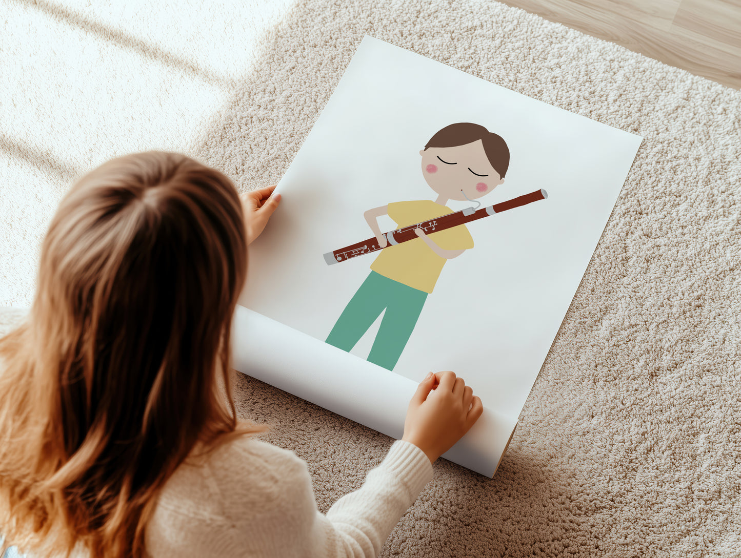 Bassoon Player Boy Art Print