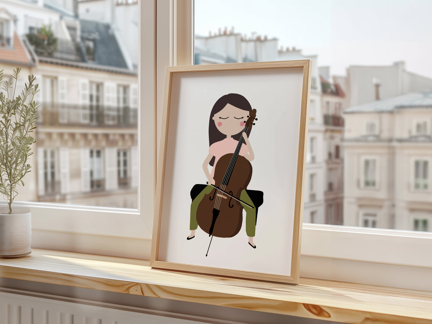 Cello Player Girl Art Print