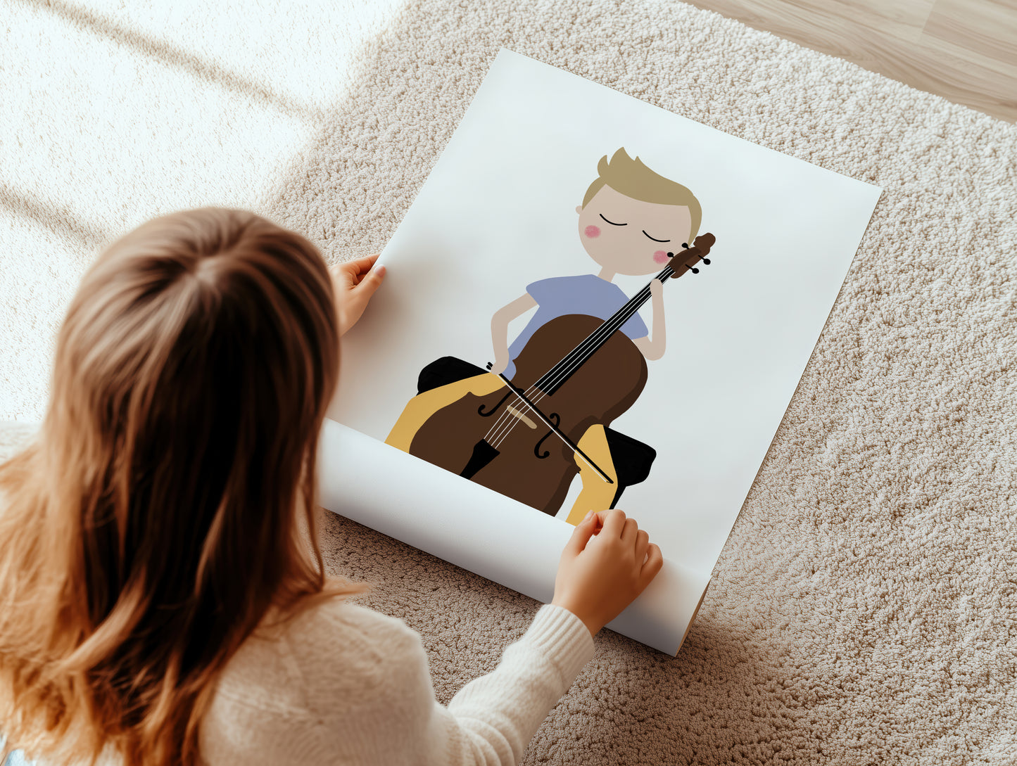 Cello Player Boy Art Print