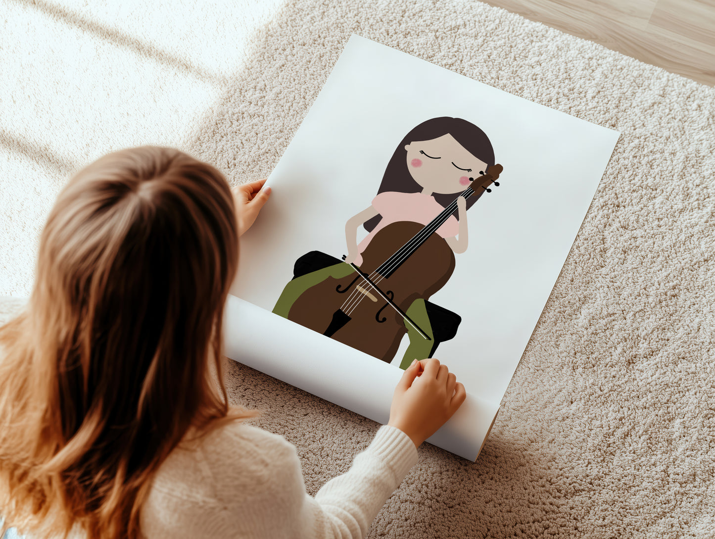 Cello Player Girl Art Print