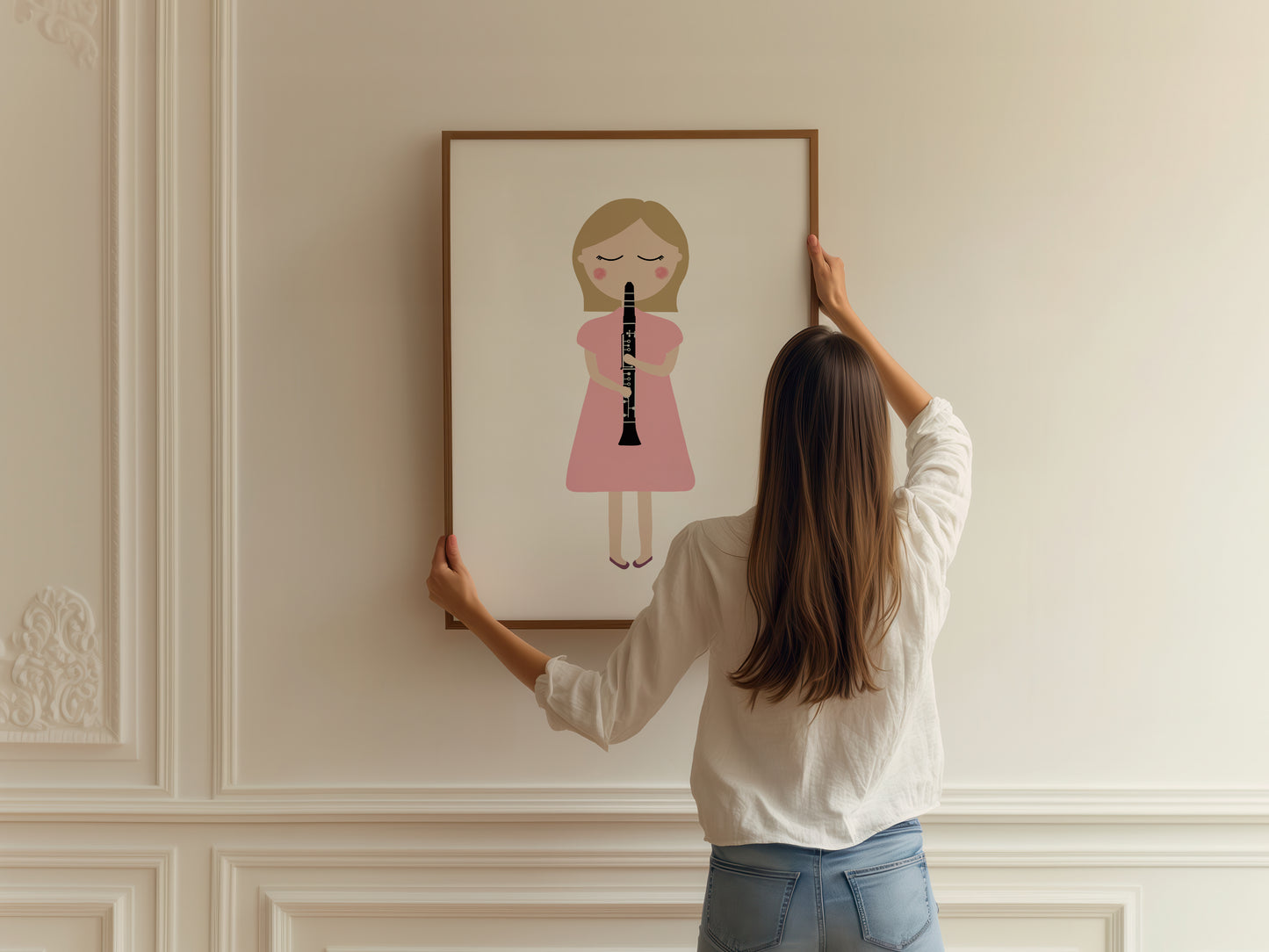 Clarinet Player Girl Art Print