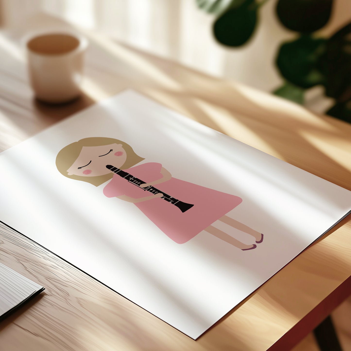 Clarinet Player Girl Art Print