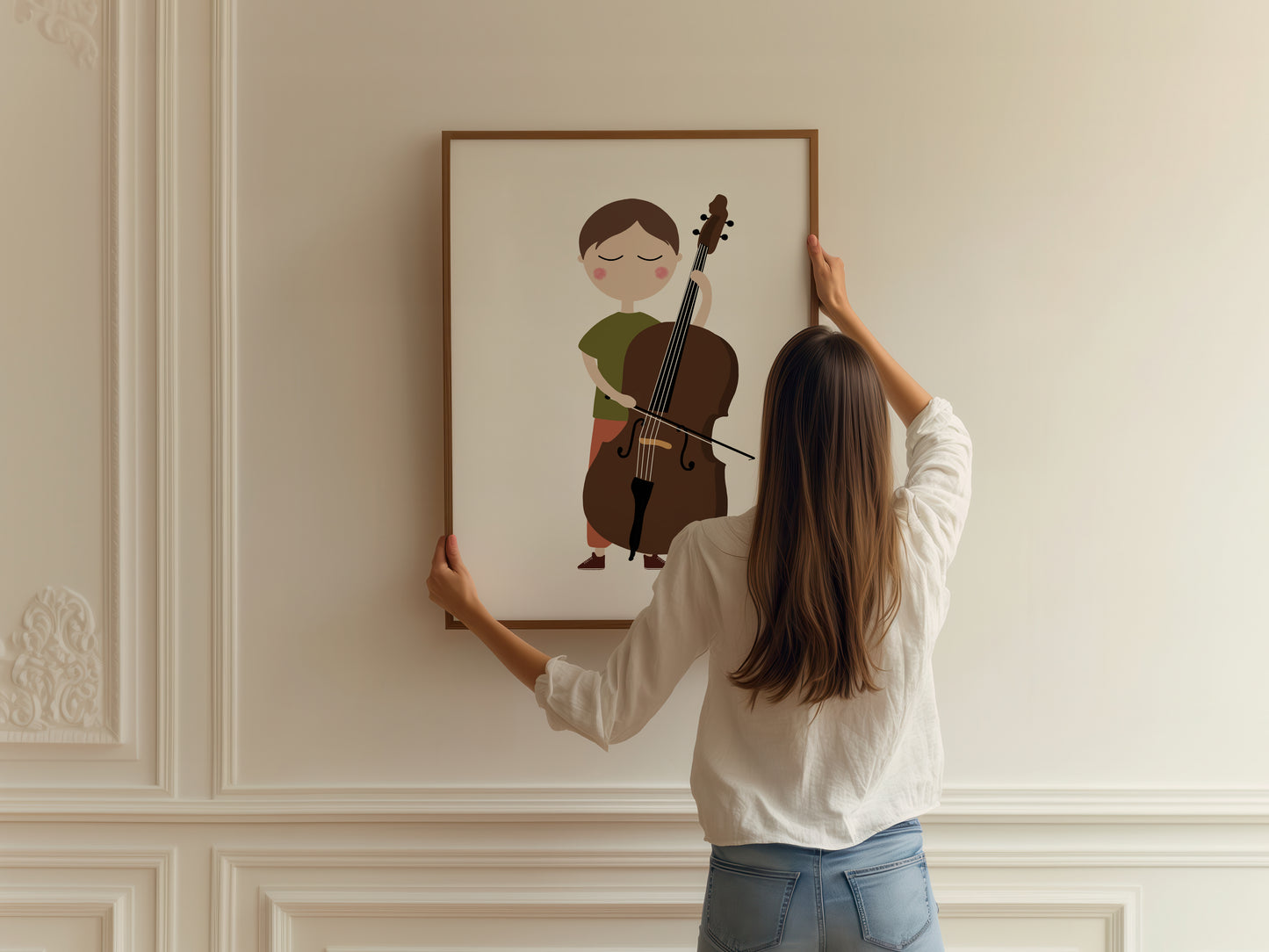 Double Bass Player Boy Art Print