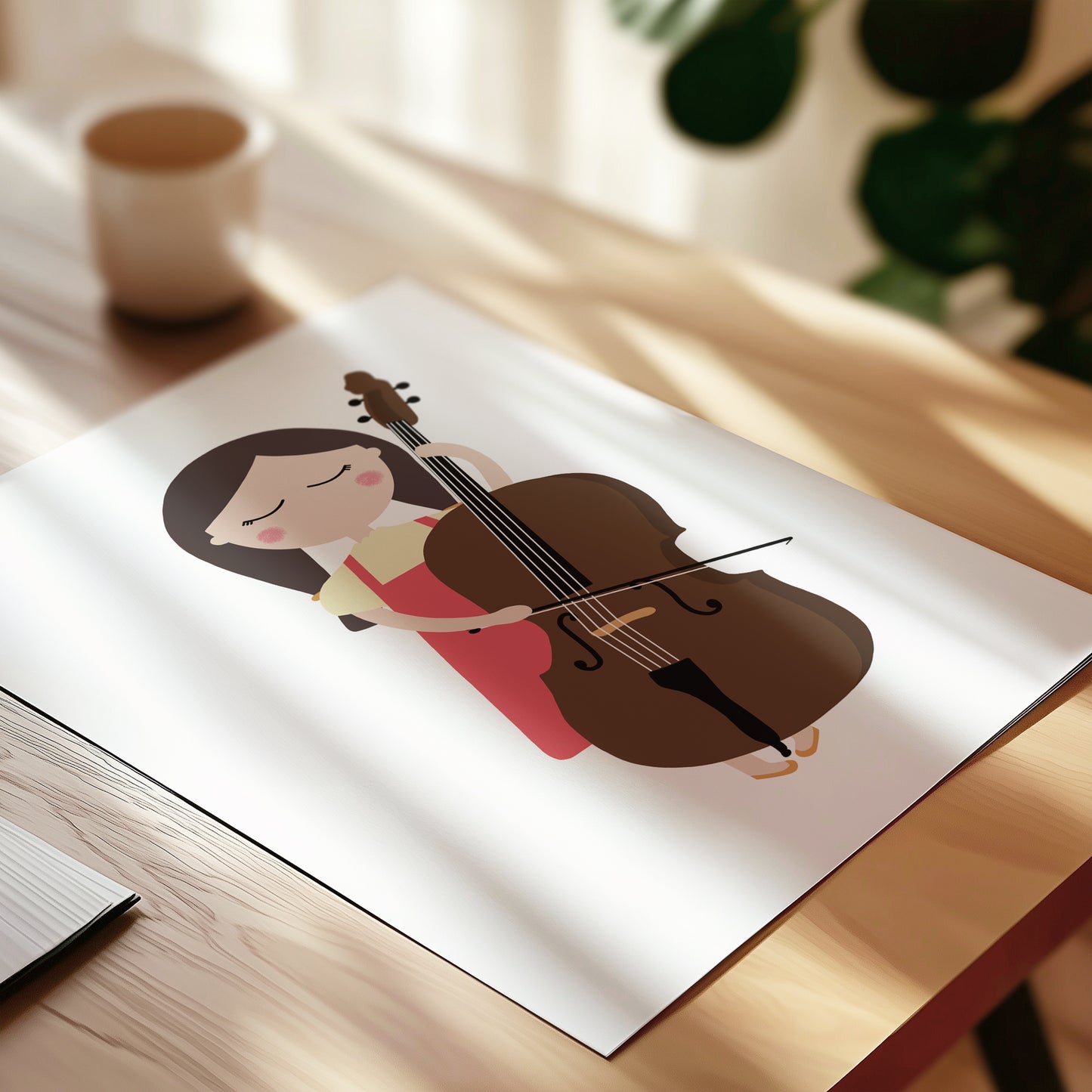 Double Bass Player Girl Art Print