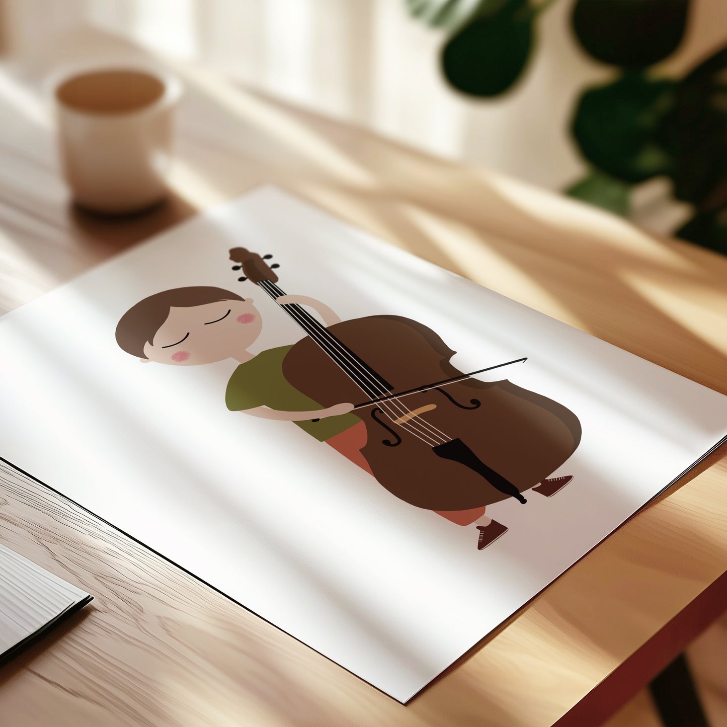 Double Bass Player Boy Art Print