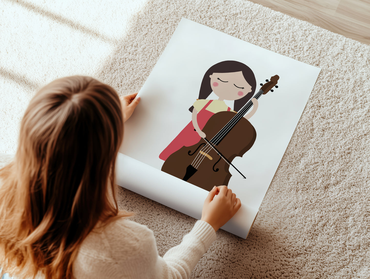 Double Bass Player Girl Art Print