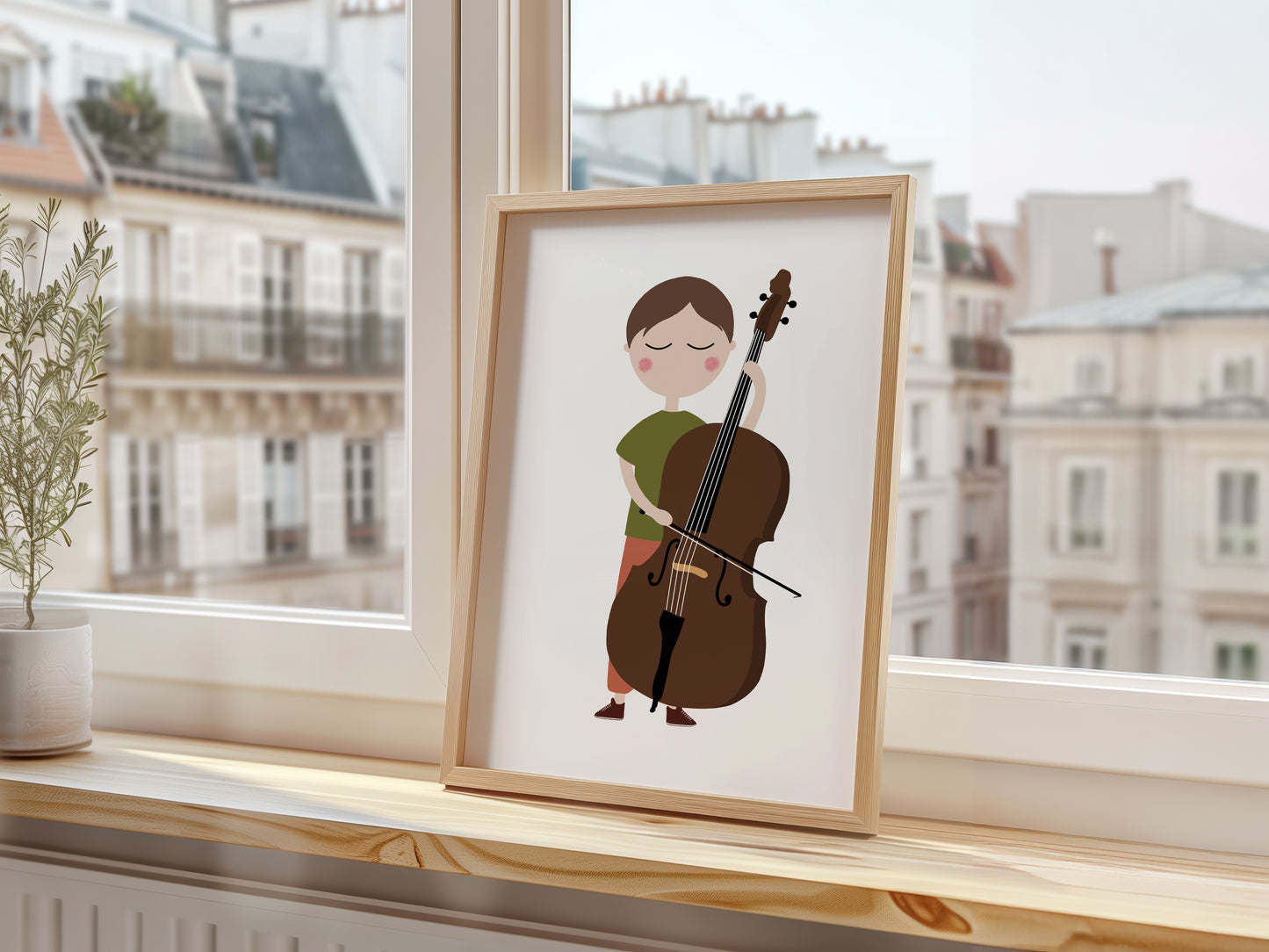 Double Bass Player Boy Art Print