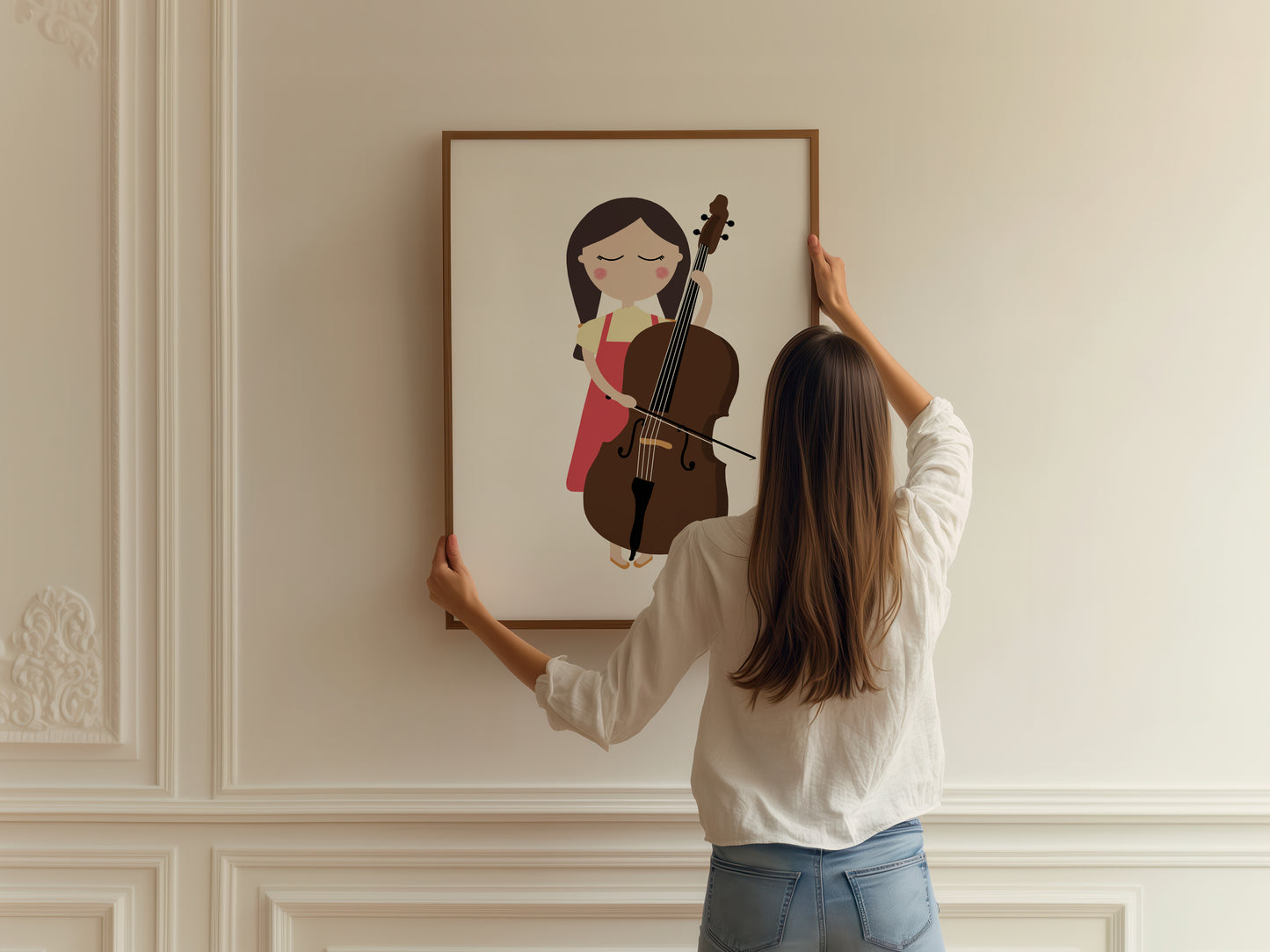 Double Bass Player Girl Art Print