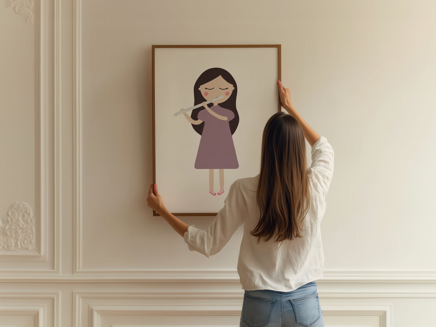 Flute Player Girl Art Print