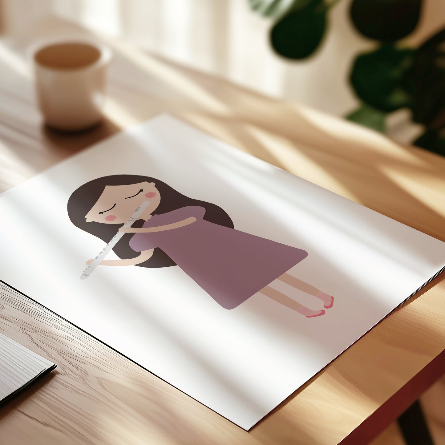 Flute Player Girl Art Print