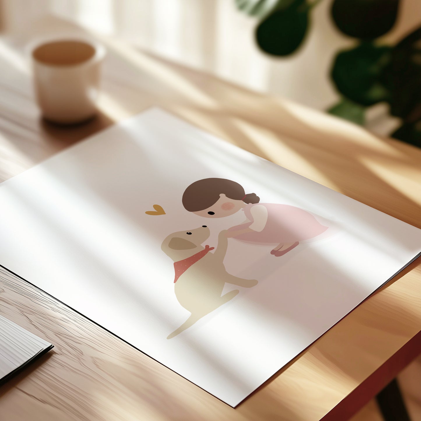 Little Girl And Her Dog Art Print