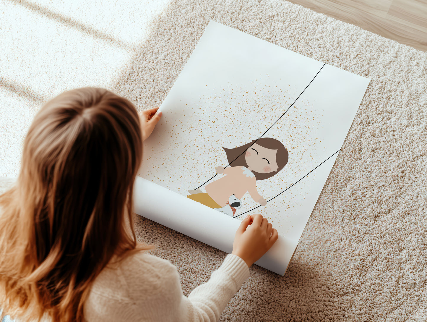 Little Girl On A Swing Art Print