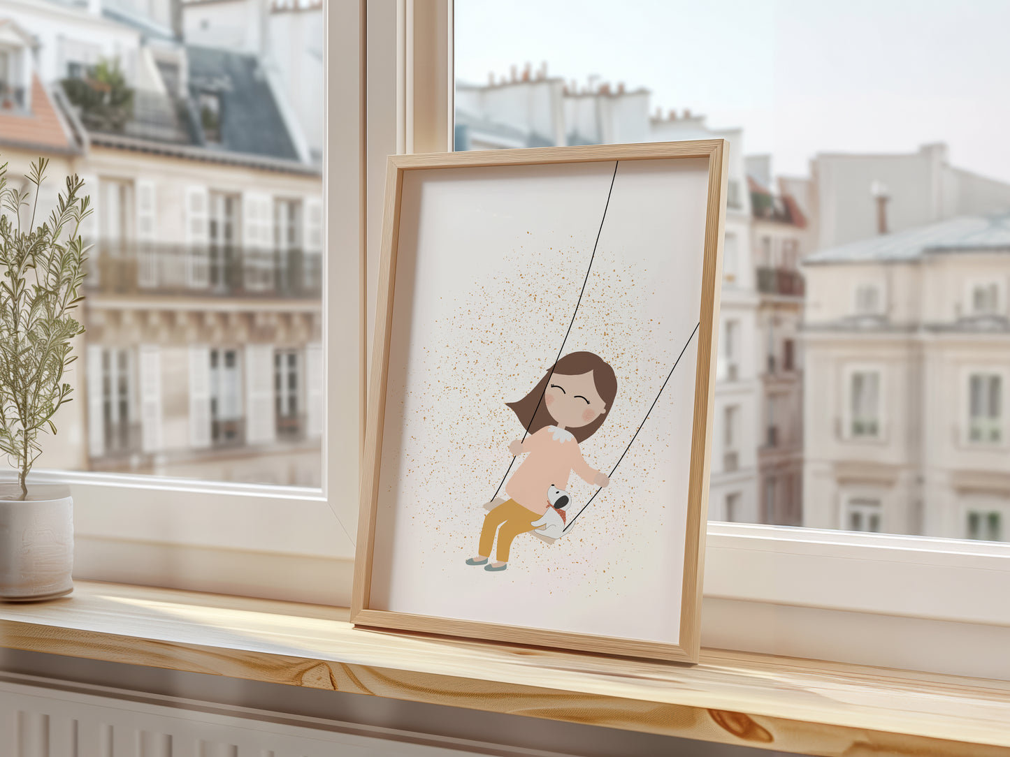 Little Girl On A Swing Art Print