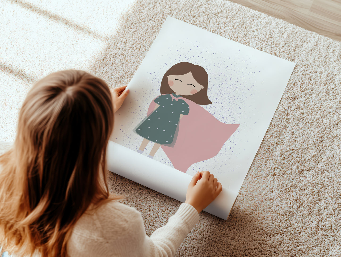 Little Girl Superhero Art Print