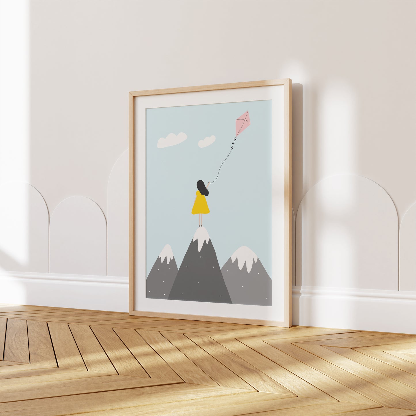 Girl With A Kite Art Print