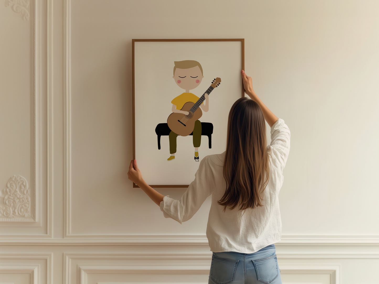 Guitar Player Boy Art Print