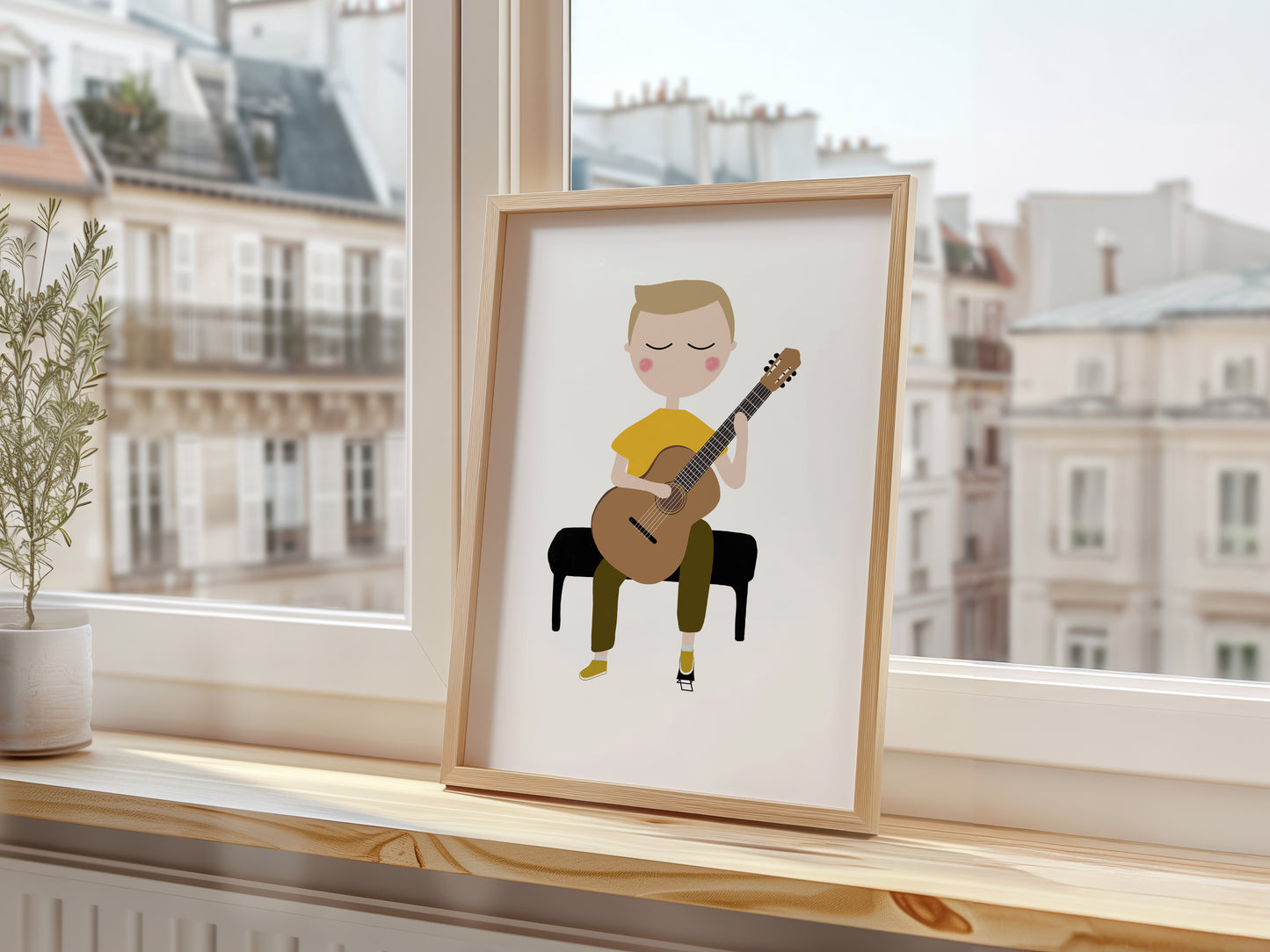 Guitar Player Boy Art Print