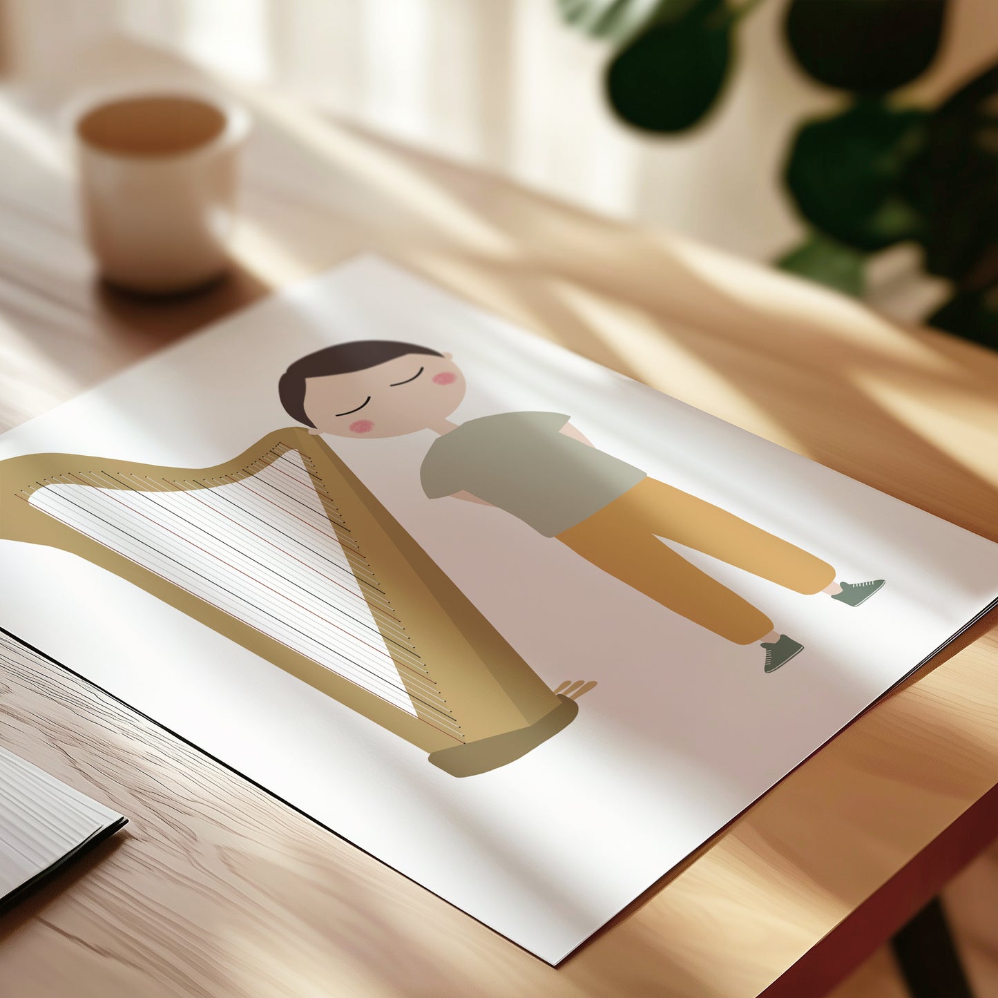 Harp Player Boy Art Print