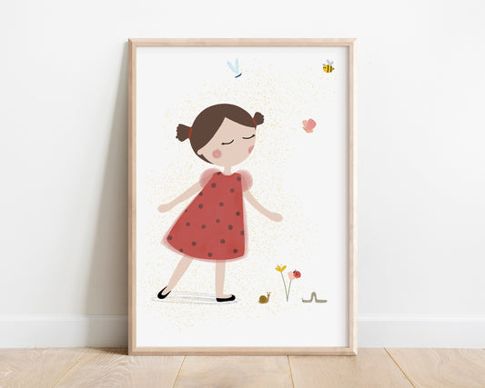 Ladybug Girl Art Print