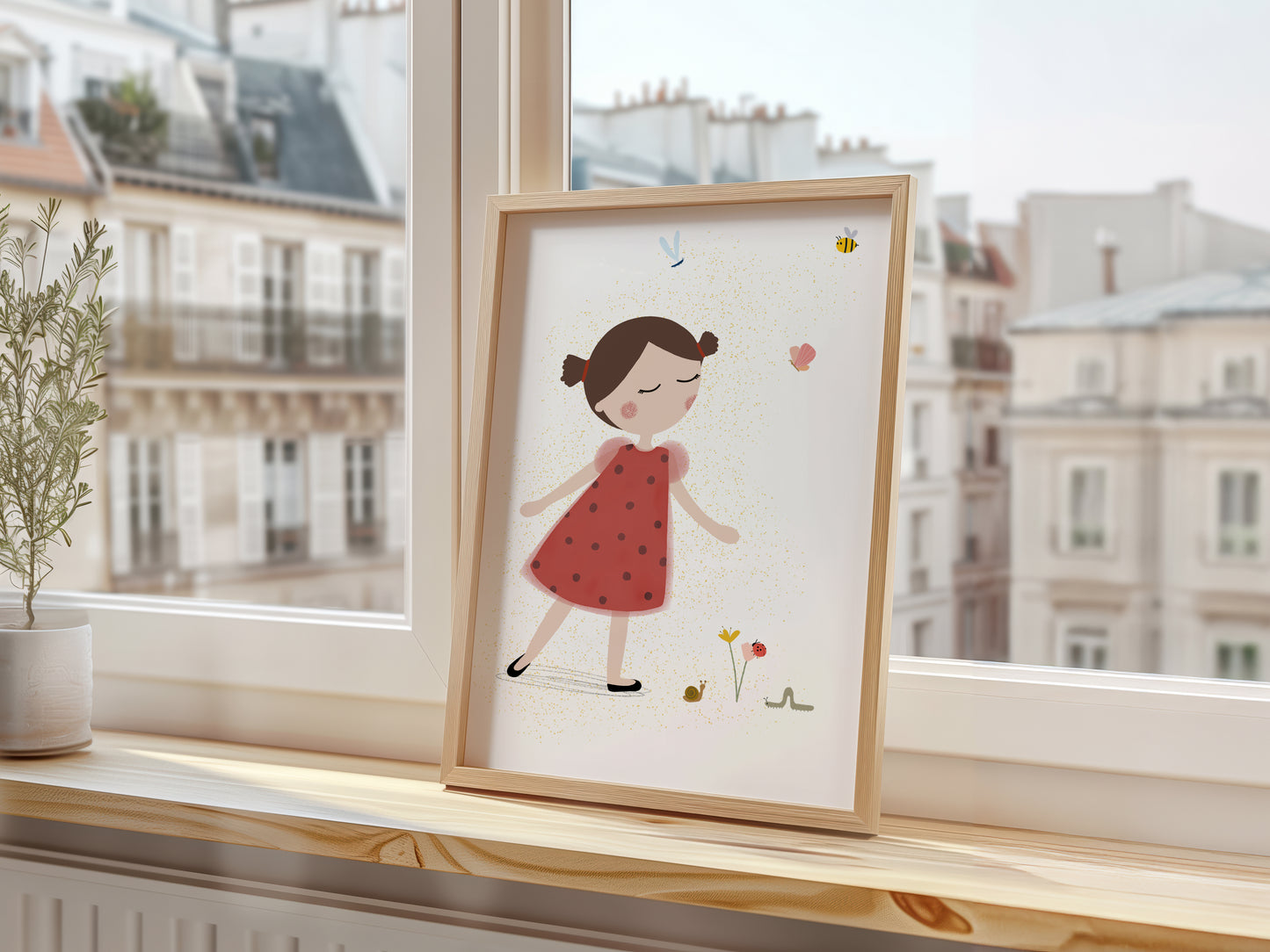 Ladybug Girl Art Print