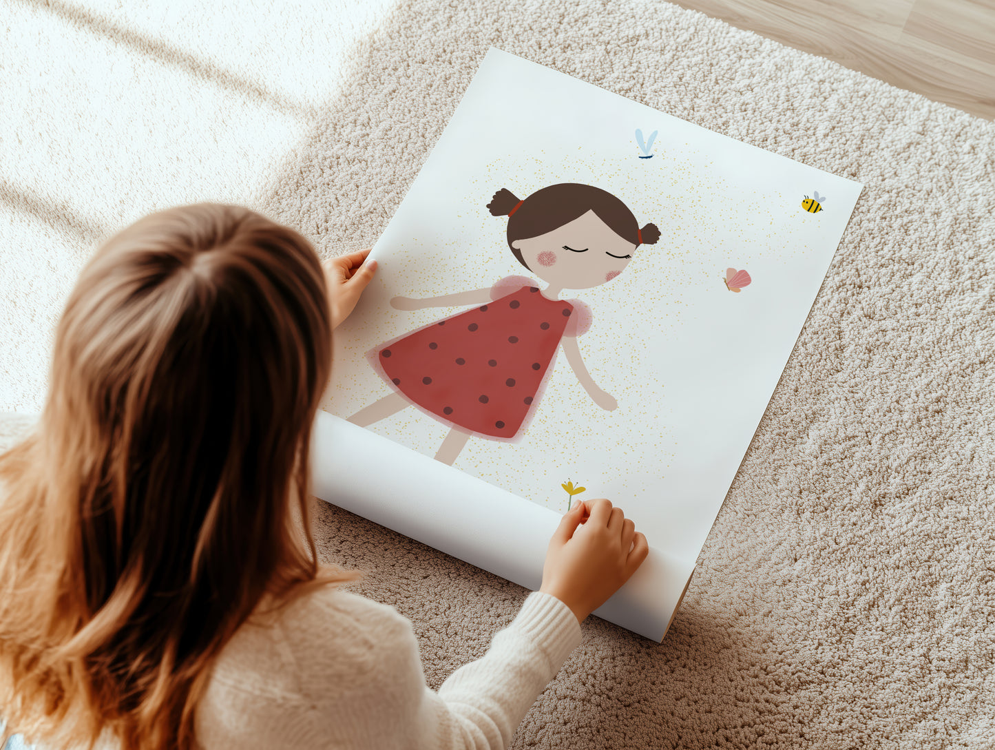 Ladybug Girl Art Print