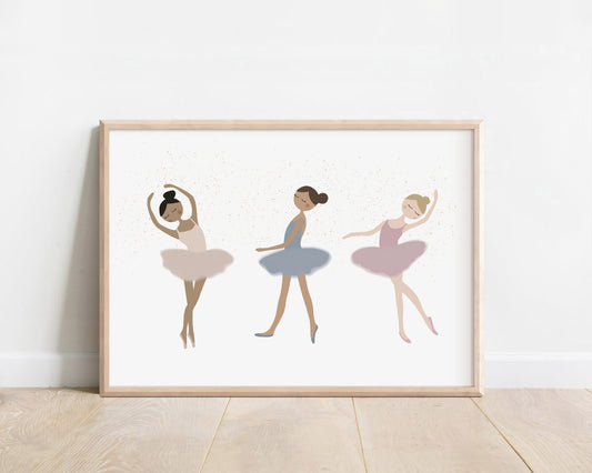 Little Ballerinas Art Print by Jollie Bluebear