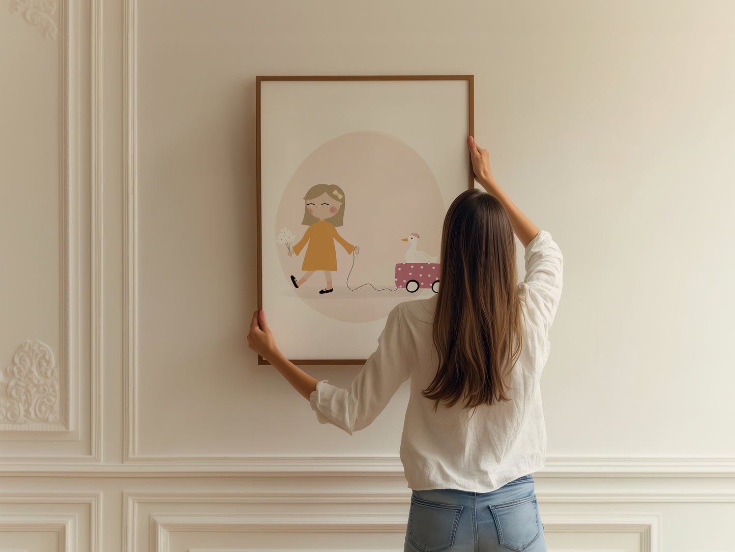 Little Girl With A Goose Art Print