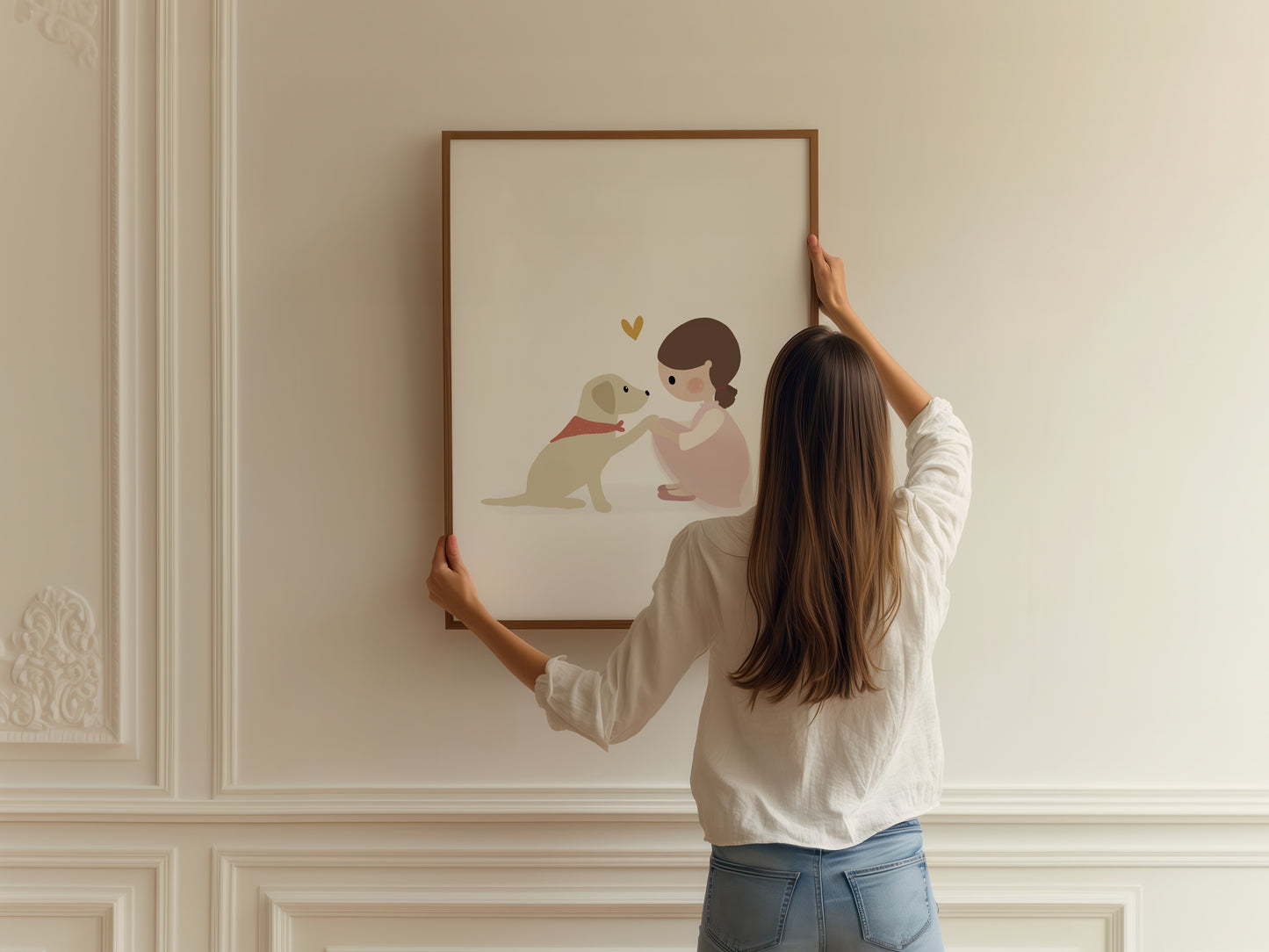 Little Girl And Her Dog Art Print