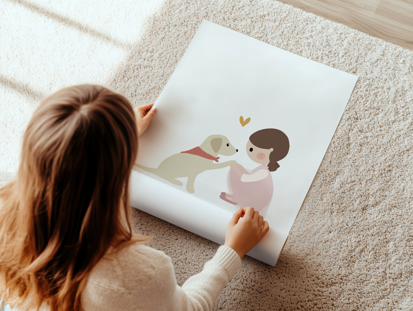 Little Girl And Her Dog Art Print