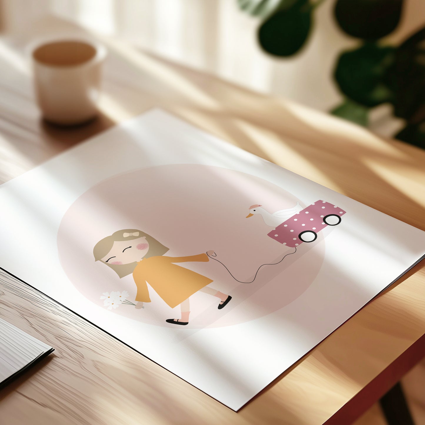 Little Girl With A Goose Art Print