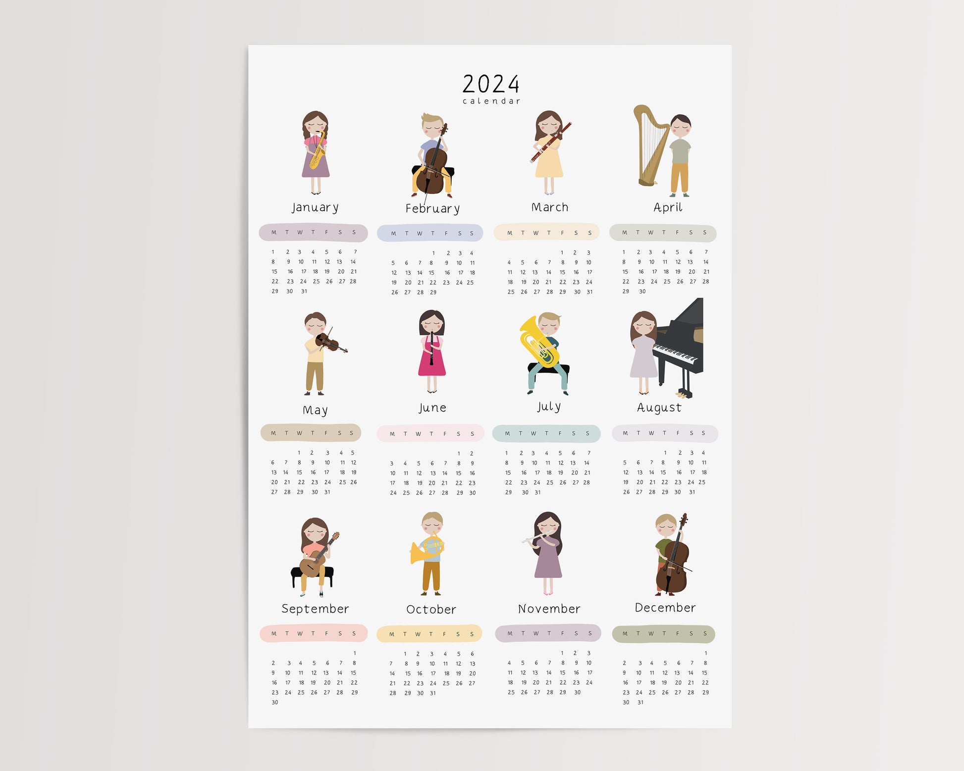 Jollie Musicians Calendar 2024 