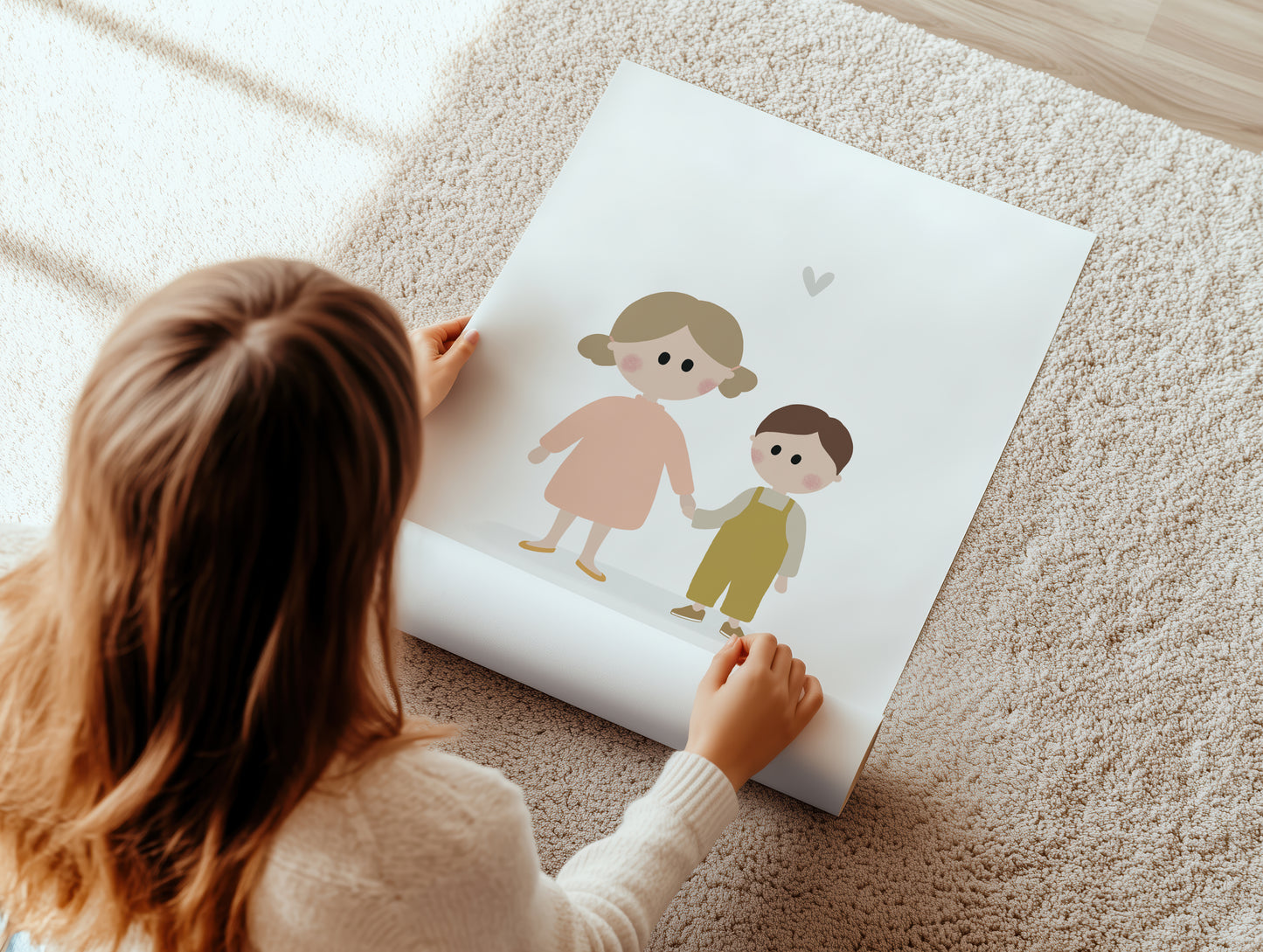 Little Sister And Brother Art Print