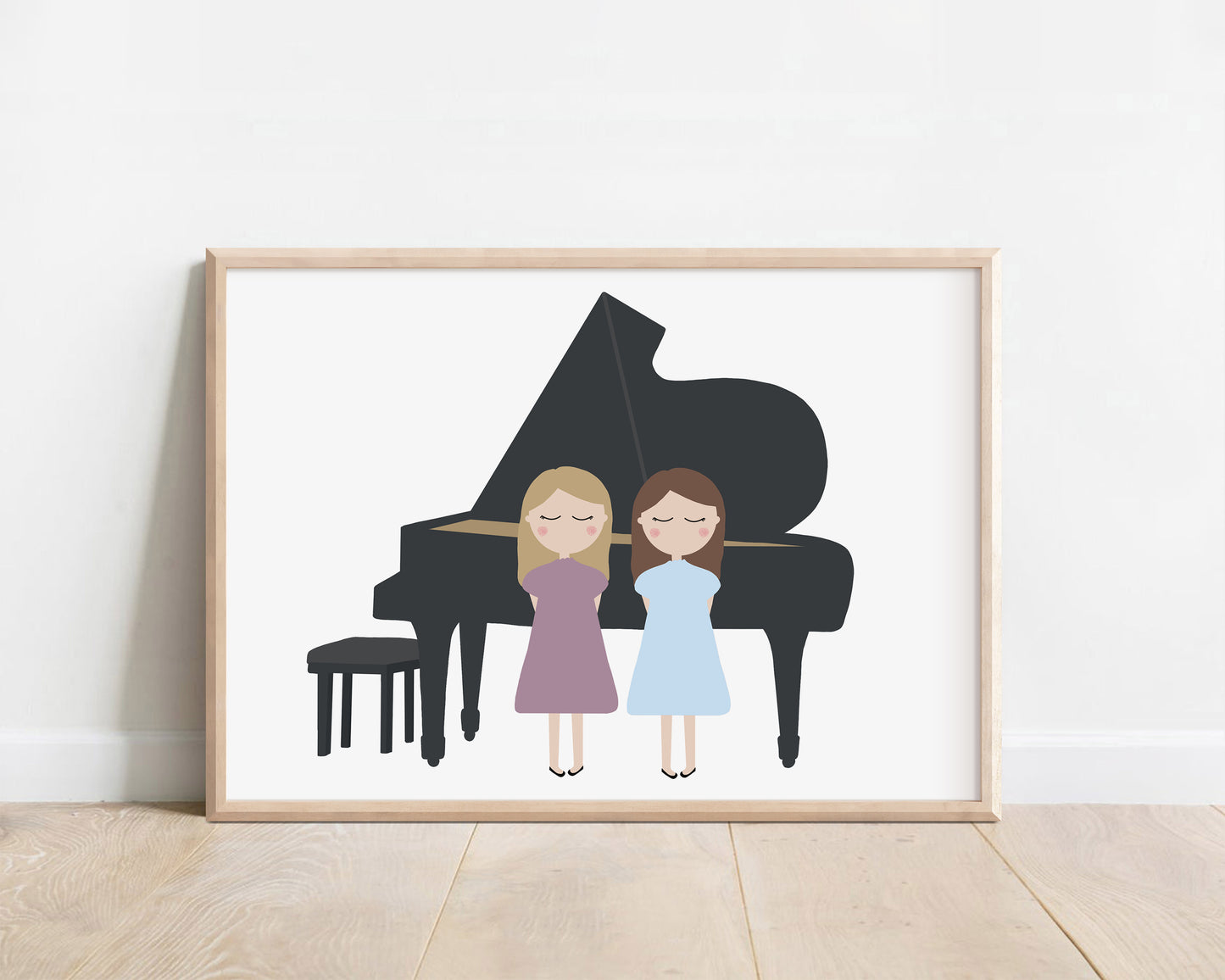 Two Piano Players With A Piano Illustration