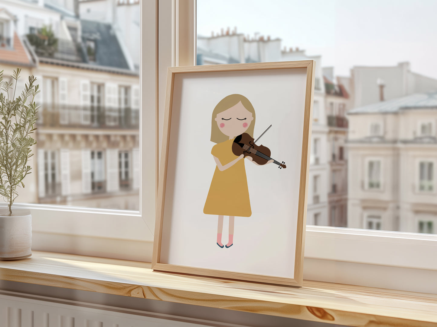 Violin Player Girl Art Print