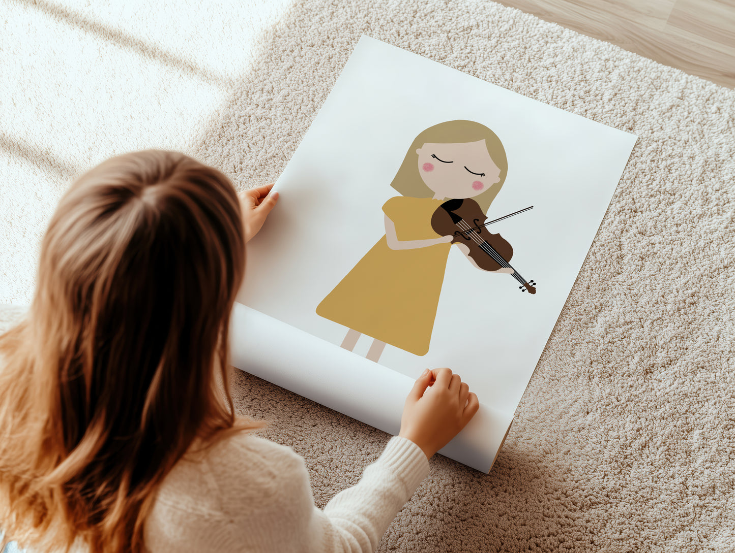 Violin Player Girl Art Print