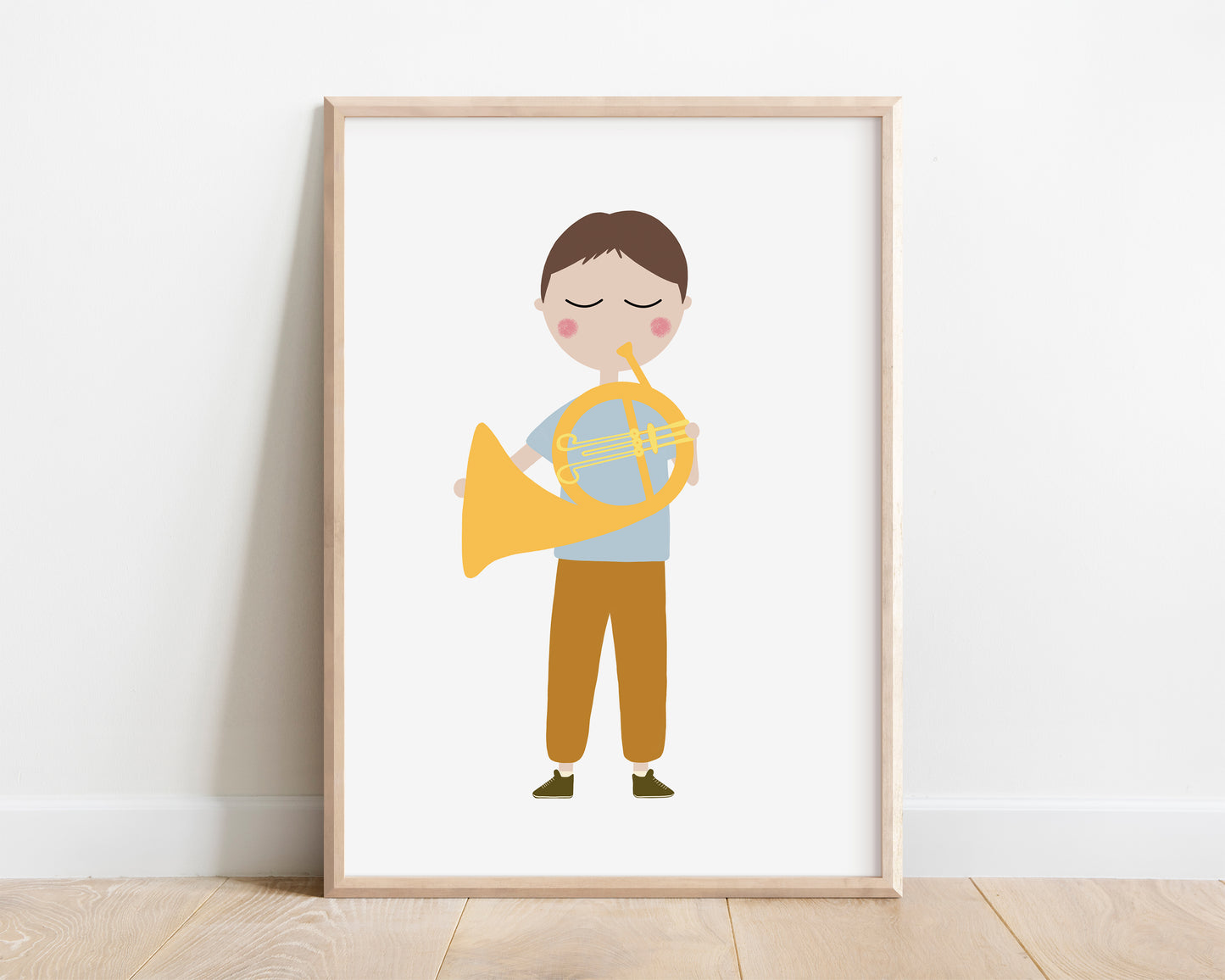 French Horn Player Music Print by Jollie Bluebear