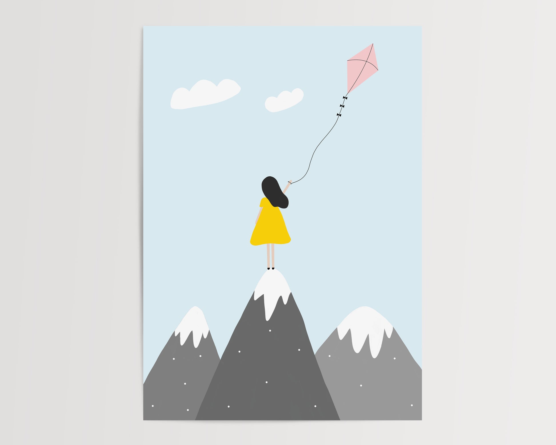 Girl With a Kite poster by Jollie Bluebear