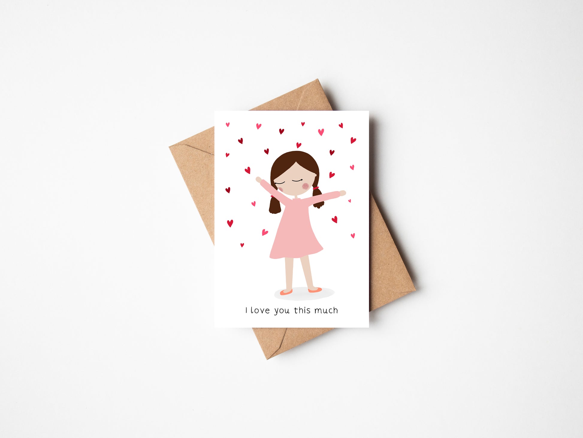 Valentine's Day Card I Love You This Much by Jollie Bluebear
