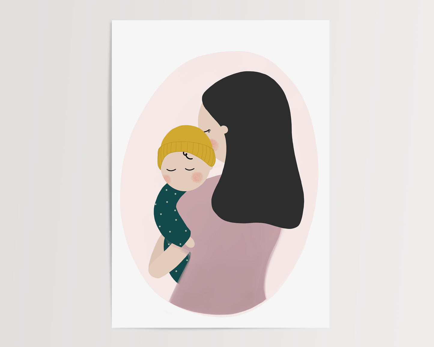 Poster Mamica in dojenček by Jollie Bluebear